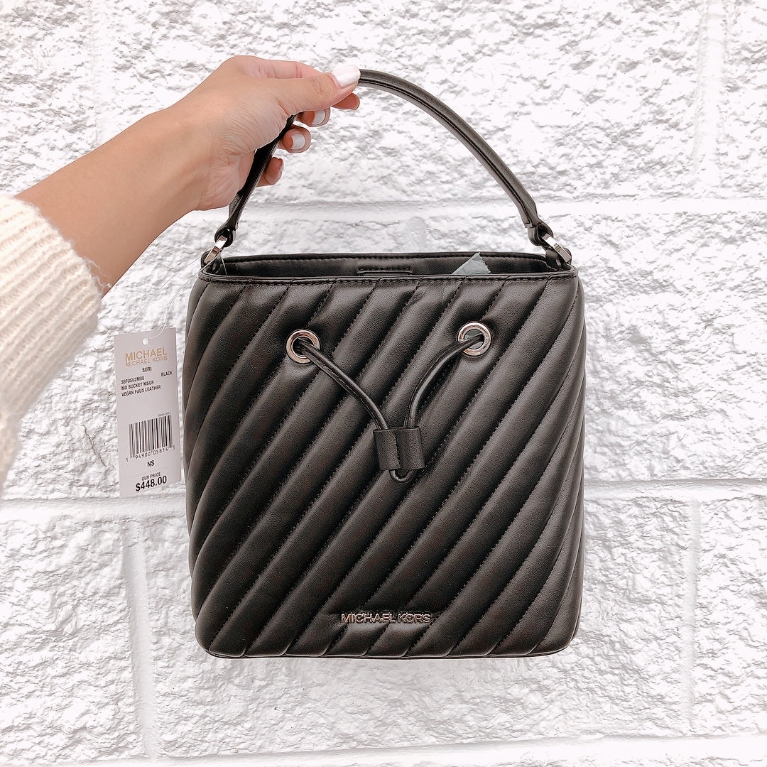Michael Kors 35F0SU2M8U Suri Medium Quilted Bucket Messenger Bag Black Michael Kors 35F0SU2M8U Suri Medium Quilted Bucket Messenger Bag Black